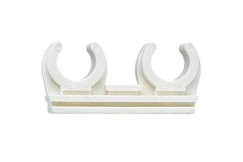 Index Fixing Systems LSABID012 Doppel-Nylon-Rohrclip AB-ID | für PVC-Rohr, Stahlrohr, Kupferrohr, UV-beständig, halogenfrei | Polyamid 6.6, Messing-Gewindehülse M6, Durchmesser 12 mm, 6 Stück
