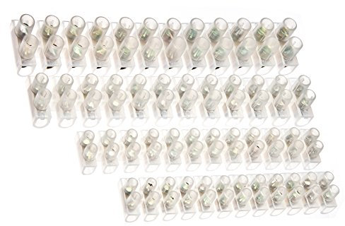 BRACKIT Terminal Blocks Wire Connectors - Bulk Pack of 12 - Electrical Connector Block - 4 Sizes (3a/5a/10a/15a) – 3 Strips Per Size – 12 Way Electrical Connectors, Wire Splice Connectors