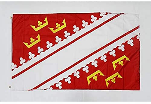 AZ FLAG - Drapeau Alsace - 150x90 cm - Polyester léger - Drapeau Alsacien - Province D'Alsace Avec Oeillets Métalliques Intégrés - 80g