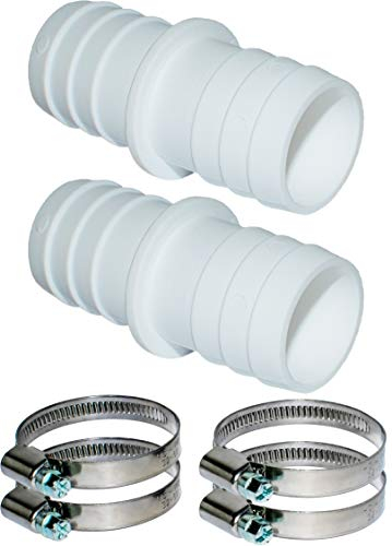 Raccordo per tubo flessibile Pangea Tech 2X Ø 38 mm con fascette stringitubo 1 1/2 - adattatore per tubo piscina - doppio ugello per tubo 2 pezzi