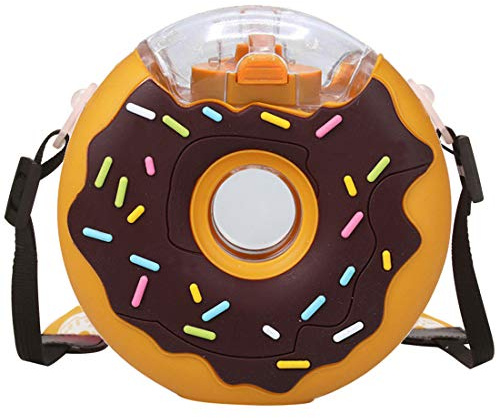 Borraccia con Cannuccia, NALCY Borraccia Bambini, Borraccia in Plastica da 380 ml Carino Tazza di Cannuccia Ciambella Borraccia per Bambini Adatta per Adulti e Bambini