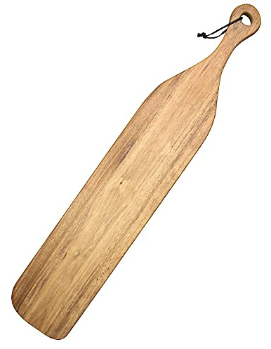 BY ON Sous Vide Grand Servierbrett aus Akazienholz, 70x13x2cm, Braun, Schneidebrett Holz, Holzbrett Küche groß, antiseptisches Akazien-Holzbrett, Mit Lochung zum Aufhängen