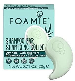 Foamie Shampoo solido per capelli secchi con aloe vera e olio di mandorle che idrata intensamente i capelli secchi shampoo 100% vegano e senza plastica 20 g