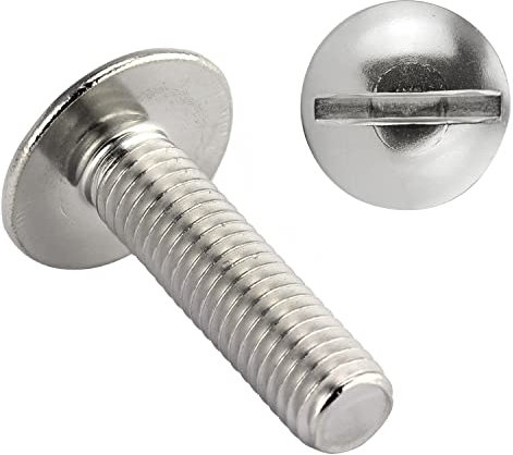 OPIOL QUALITY® Flachrundschrauben mit großem Kopf und Schlitz M6x30 mm aus Edelstahl A2 V2A (25 Stück) Becherschrauben Vollgewinde Flachrundkopf Schrauben