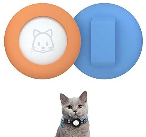 SimpleThings Katzenhalsband-Halter kompatibel mit Apple AirTag, 2 Stück | Wasserdichte Silikon Schutzhülle für Haustierhalsband Innerhalb von 1 cm, Kleiner Katzenhalsband-Halter