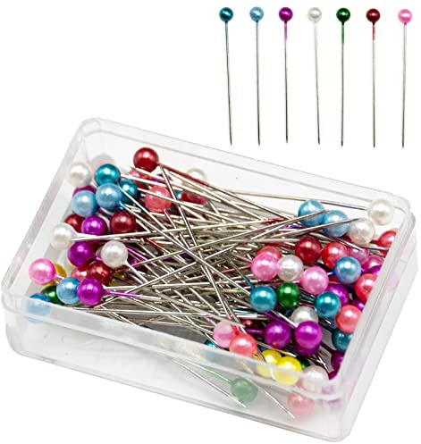 100Pcs 1.5 Inch Sewing Pins Plastic Ball Head Straight Quilting Pins for Dressmaker Jewelry DIY Decoration, Art Craft and Sewing Projects (Multicolor)