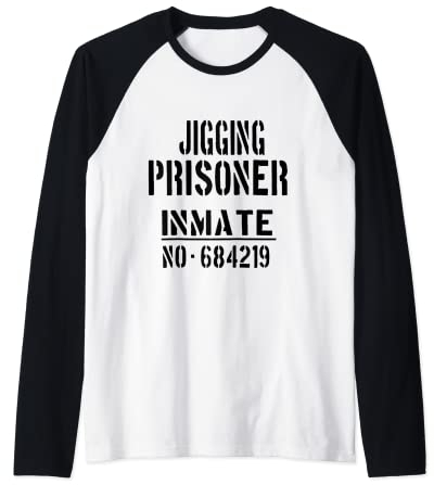 Jiggers Fishing - Halloween Costume Funny Prisoner Inmate Raglan Baseball Tee