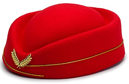 ALQFHFY Damen-Flugbegleiter-KostüMzubehöR, Women's Felt Stewardess Pillbox Hat,Stewardess Cosplay ZubehöR,PilotenmüTze,Stewardess Cosplay Set