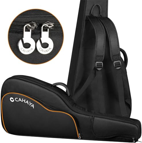 CAHAYA Acoustic Guitar Bag 12 mm Sponge Padded- with Neck Fixed Strap Universal Fit Most Size Acoustic Guitar Guitar Case, CY0346