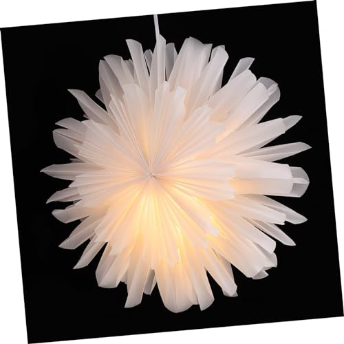 HOMSFOU Papierblume Deckenleuchte Doppelstufig 40X40X40Cm Pendelleuchte Für Wohnzimmer Schlafzimmer Esszimmer Moderne Innenbeleuchtung Blumen Kronleuchter