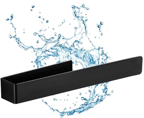 Rierousy Porta Strofinacci e Spugne Cucina Nero, Autoadesivo per Lavello e Parete, Organizzatore Multiuso