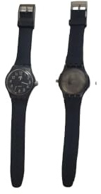 BLUSUPERSHOP OROLOGIO PER DETENUTO, DIETRO TRASPARENTE QUADRANTE CON NUMERI IDONEO CARCERE VARI COLORI NERO BIANCO ROSSO BLU ETC AMMESSO PENITENZIARIO, 1 pz (NERO)