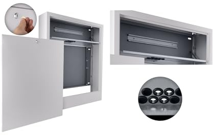 Verteilerschrank Aufputz mit Steuerleiste Hutschiene für die Fußbodenheizung (615mm (bis 8 Heizkreise))
