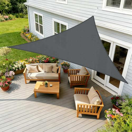 HENG FENG Tenda a Vela Triangolare 2x2x2m, Antracite | Vela Ombreggiante Impermeabile, Protezione UV 95%, PES 160g/m² resistente per Esterno, Giardino & Terrazza, con Corda