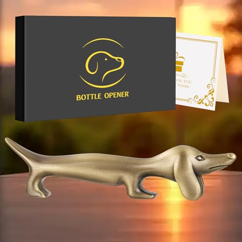 LULLEA Décapsuleur de bière sur pied, repose-ustensiles, couteau, baguette, cuillère, cadeau pour femme, homme, amoureux des chiens, décoration en bronze