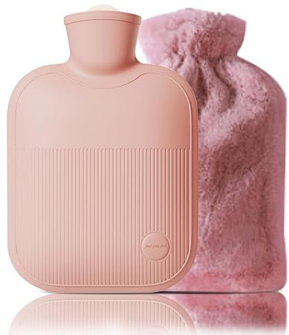 Borsa dell'acqua calda con coperchio, a prova di perdite, per impacchi caldi e freddi, scalda mani e piedi, ideale per crampi mestruali, sollievo dal dolore al collo e alle spalle, calda per l'inverno