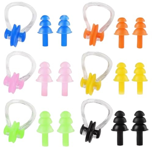 JchEnye Lot de 6 pinces pour le nez imperméables pour la natation. Elles sont adaptées tant pour les adultes que pour les enfants, et sont applicables tant pour les nageurs que pour les débutants.