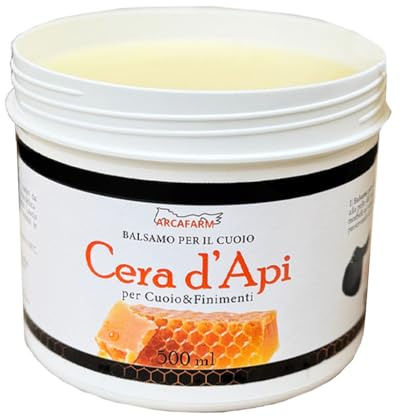 Cera d’Api - Balsamo Nutriente Cuoio e Finimenti Equitazione Arcafarm 500g | Trattamento idratante impermeabilizzante per Pelle di selle, stivali, calzature, borse, Made in Italy