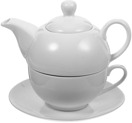 FONDOTIN Set da tè in Ceramica Uno Piccolo Bollitore per tè Antiscottatura Tazza e Piattino Elegante per Casa Sfuso e Bustine Regalo per Amici e Viaggi