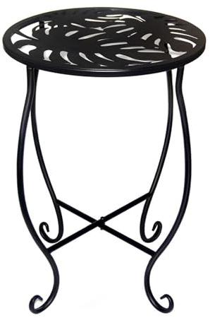 Soporte de metal para plantas, estante decorativo de 15 pulgadas de alto, estante de metal para flores, para dormitorio, jardín, porche, patio, balcón, apartamento, patio, invernadero, entrada