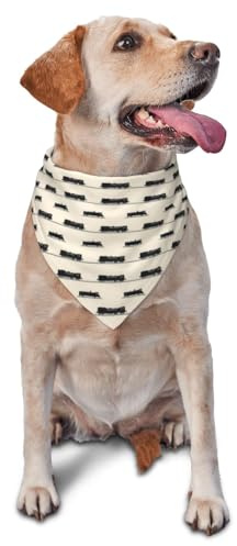 Hundehalstuch für kleine, mittelgroße und große Hunde, Vintage-Stil, schwarz, mit Zug-Aufdruck, verstellbar, niedlich, dreieckig, Lätzchen, Schal, Taschentuch, Zubehör