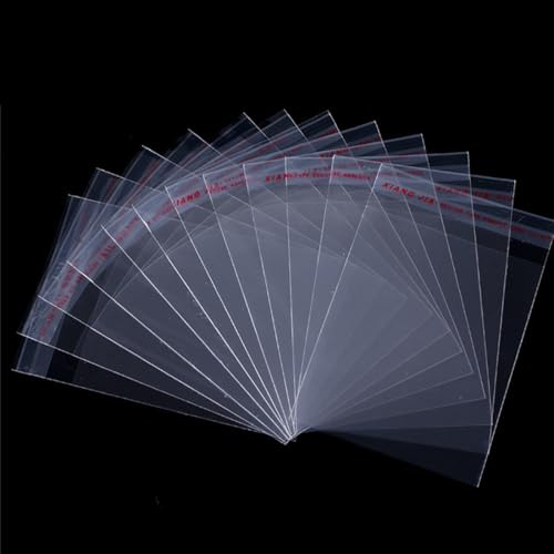 GNALIA 100 Piezas Transparente Celofán Plastico Funda Opp Con Cierre Adhesivo Bolsas De Plástico Autoadhesiva 70µm Opp Bolsas Celofan Transparente Para Joyas Pendientes Caramelo Chuches (6 X 18Cm)