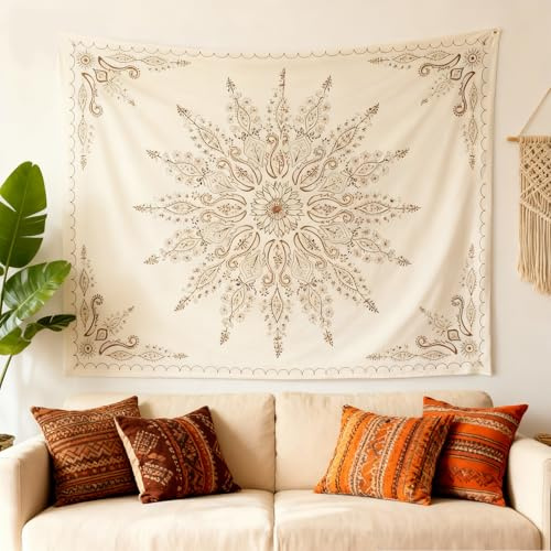 KQDRAVINE Tapestry Mandala, 152 × 130 CM Tela Boho Para Sala, Dormitorio, Camping Tapestry Mandala para DecoracióN de pared, Tela Boho
