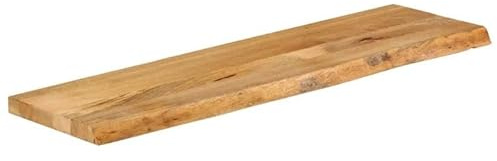 Eleganz Mesa de madera de mango maciza con borde de árbol 110 x 40 x 3,8 cm - Acabado natural para cocina, salón u oficina - duradero y respetuoso con el medio ambiente