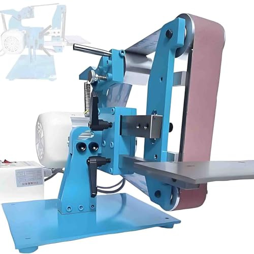 LSBHPPD 915x50mm Bandschleifmaschine mit Bürstenlosem Motor,Bandschleifmaschine Band Polierer Schleifer Tellerschleifmaschine Festwinkel Offen,Vertikaler/Horizontaler Doppelnutzung 1100w