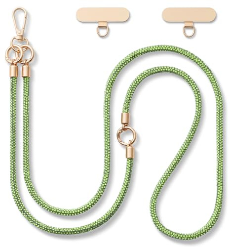 CHUQING Handykette Glitzer Handyband zum Umhängen Strass | Glitzernde Strass-Handykette abnehmbar mit drei Tragweisen,inkl. 2 Metallpads zur einfachen Montage, hände frei im Alltag