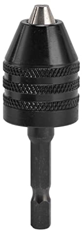 Adaptador convertidor de brocas para taladro sin llave Mtlavishness, atornillador de impacto, 3 mordazas, vástago hexagonal de 1/4 pulg., 0,6-8 mm, negro – Adaptador de brocas sin