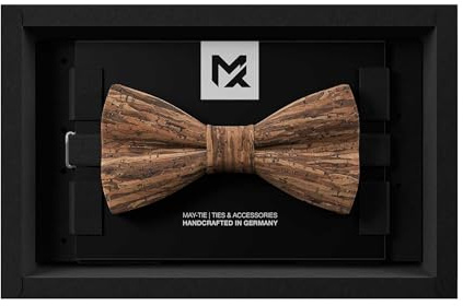 MAY-TIE Herren Fliege aus Kork | Holz Braun | Vegane Korkfliege Herren | Classic Butterfly | Hochzeitsfliege | Handgefertigt in Leipzig