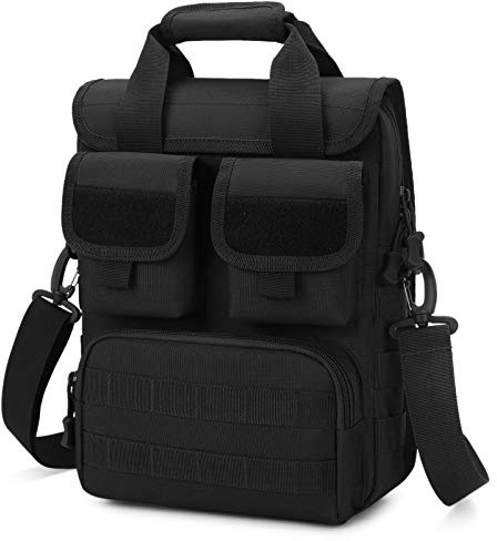 Selighting Aktentasche Taktische Umhängetasche Herren Militär Schultertasche Wasserdicht Messenger Bag für Arbeit Reise Outdoor Sport Alltag (Schwarz-01)