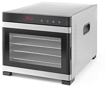 Sous Vide Tools [SVT-12005] Deshidratador de Alimentos de Acero Inoxidable, 6 bandejas, Panel táctil con Temporizador y Control del termostato, deshidratador Comercial para Fruta, Carne y Verduras