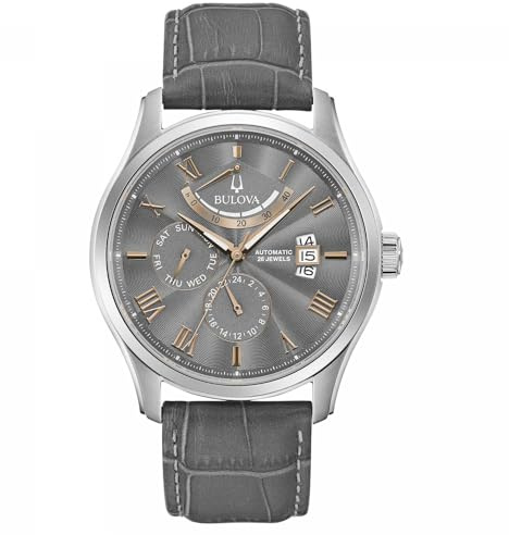 Bulova Orologio da polso uomo, grigio., Standard, Classico