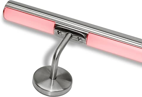 Pasamanos para escaleras de acero inoxidable con LED blanco natural multicolor predisposición led (110 cm, pasamanos con LED multicolor RGB)
