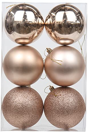 Palline di Natale Oro Rosa 6 Pezzi 10cm Palline di Natale Grandi, Palline Albero di Natale Ornamento di Palla di Natale Unbekannt per la Decorazione dell'albero di Natale