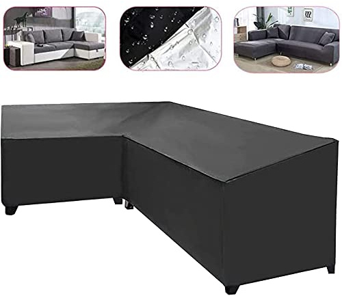 Housse de protection en forme de L pour canapé d'angle extérieur en forme de L Housse de protection universelle pour meubles de jardin (gauche L : 200 x 270)