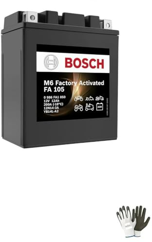 KOMPATIBEL MIT BMW C1 125 2000 A 2003 Bosch AKKU BEREITS EINSATZBEREIT YB14L-A2 12V / 14AH AMP BATTERIEN Motorrad Roller Charge M4F34 136X91X168MM