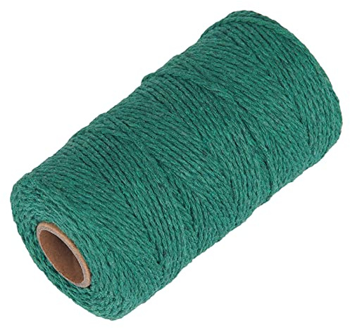 Ohtomber - Spago da giardino verde per lavori artigianali, in cotone naturale, 2 mm, per fai da te e confezioni regalo