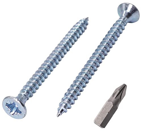 SKIR'CO - Tornillos para madera (acero galvanizado, 3,5 x 45 mm, cabeza avellanada Pozidriv, tornillos de aglomerado PZ totalmente roscados (400, 3,5 x 45 mm)