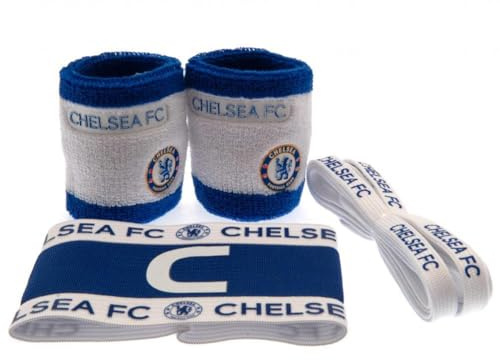 Chelsea Hy-Pro Ensemble d'accessoires sous Licence Officielle F.C. Lacets, Bandeaux, Brassard de Capitaine, Marchandise, Excellente idée Cadeau de Football