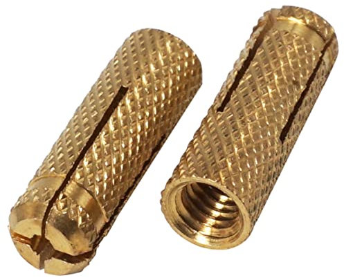 SKIR'CO (100 piezas) Anclajes de latón M5 x 20 mm, funda de perno, tacos de pared de expansión, anclaje de hormigón de mampostería