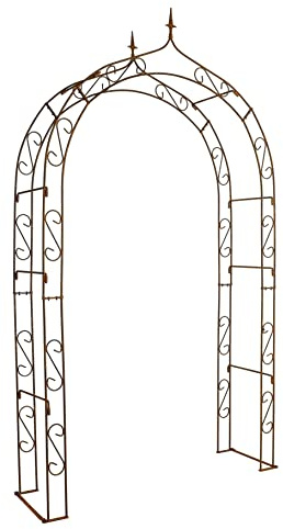 ESTEXO Rosenbogen Rankhilfe Kletterhilfe Edelrost Rosenspalier Torbogen Rost Metall Bogen Spalier (140 cm)
