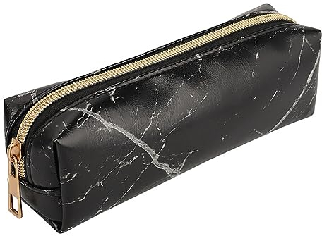 Federmäppchen Schlamperbox Reißverschluss Marmor Textur Mäppchen PU Leder Marmor Muster Kosmetiktasche für Damen Marmor Muster Schüler Federmäppchen für Schreibwaren Lippenstift Sonnencreme,Geld,Handy