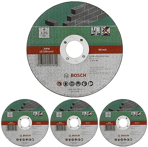 Bosch 2609256328 DIY Trennscheibe Stein 115 mm ø x 2.5 mm gerade (Packung mit 4)