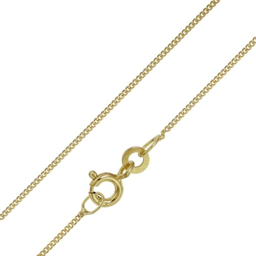 trendor Feine Panzerkette 333 Gold Halskette 1,1 mm 72023 | elegante goldene Kette, tolles Schmuckstück aus Echtgold
