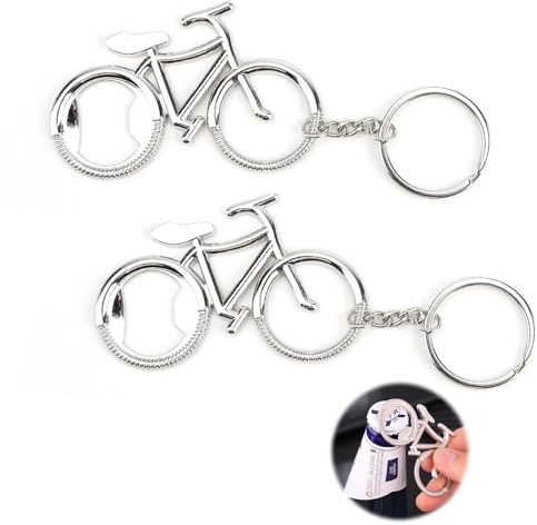 2 Pièces Ouvre-Bouteille de Vélo, Porte-Clés Ouvre-Bouteille de Vélo, Porte Cle Velo, Décapsuleur Velo, Mini, Portable, Les Hipsters et Les Amateurs de Vélo
