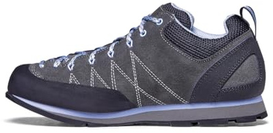 SCARPA Women's Crux Lightweight Suede Leather Approach Shoes for Hiking & Walking - Shark/Lavender - 8
