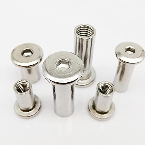 Metallmutter, Sechskant-Vollmutter, 1/5 Stück 304 Edelstahl M6 M8 Großer flacher Sechskant-Innensechskant-Möbelnietverbinder Einsatz Gelenkhülse Überwurfmutter (Size : 5pcs M6x18mm)